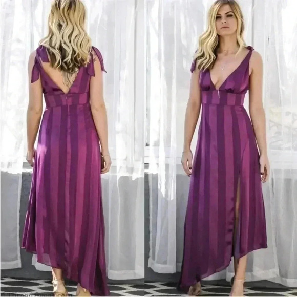 Mulberry Maxi Asymmetric Dress - Picture 1 of 10